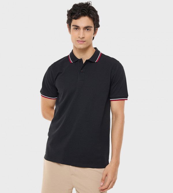 R&B  - Black Polo T-shirts
