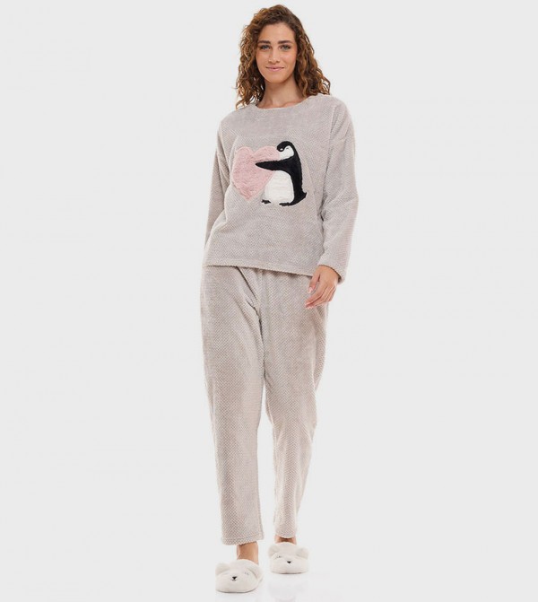 أر آند بي  ملابس نوم - رمادي Pyjama Set