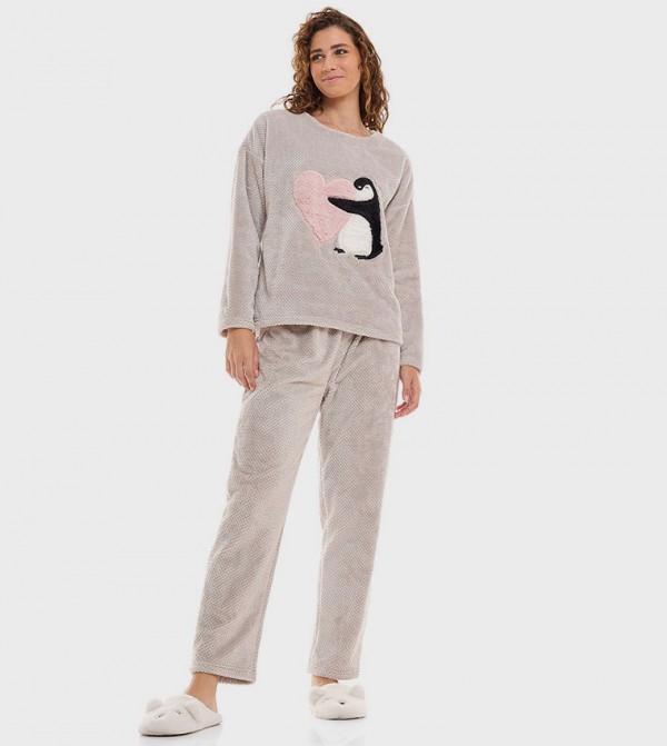 أر آند بي  ملابس نوم - رمادي Pyjama Set