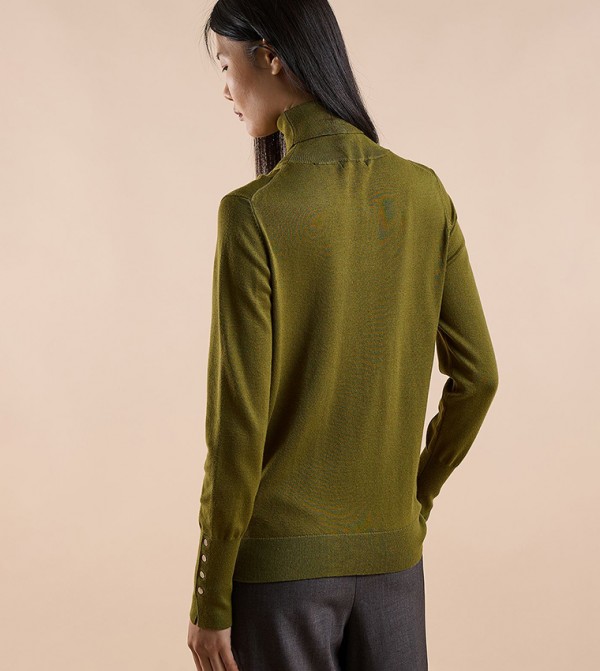 R&B  Clothing - Green Turtle neck Sweaters