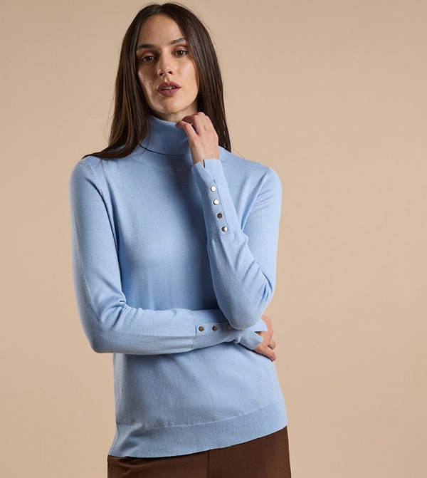 أر آند بي  سترات و كارديغانات - أزرق Turtle neck Sweaters