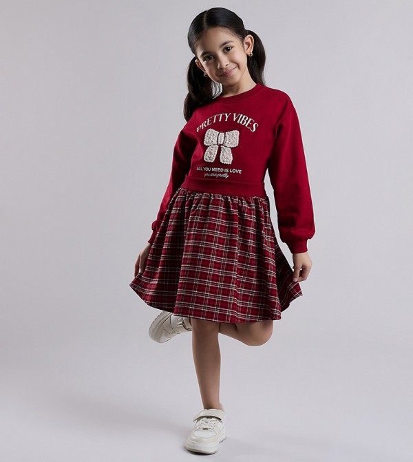 R&B  Casual Dress - Wine Casual Dress