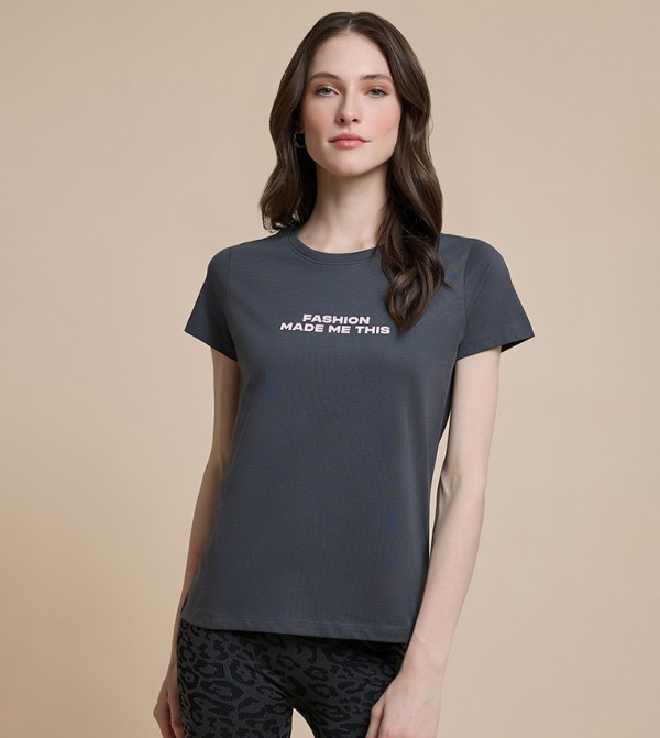 أر آند بي  تيشيرتات - رمادي Short Sleeve T-Shirts