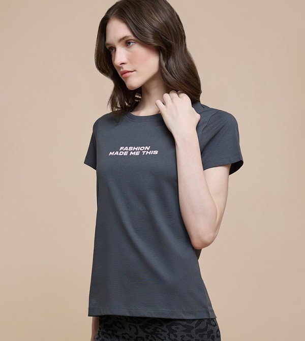 أر آند بي  تيشيرتات - رمادي Short Sleeve T-Shirts