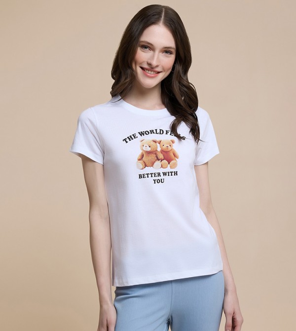 أر آند بي  تيشيرتات - أبيض Short Sleeve T-Shirts