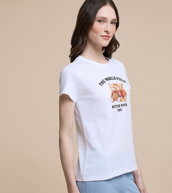 أر آند بي  تيشيرتات - أبيض Short Sleeve T-Shirts