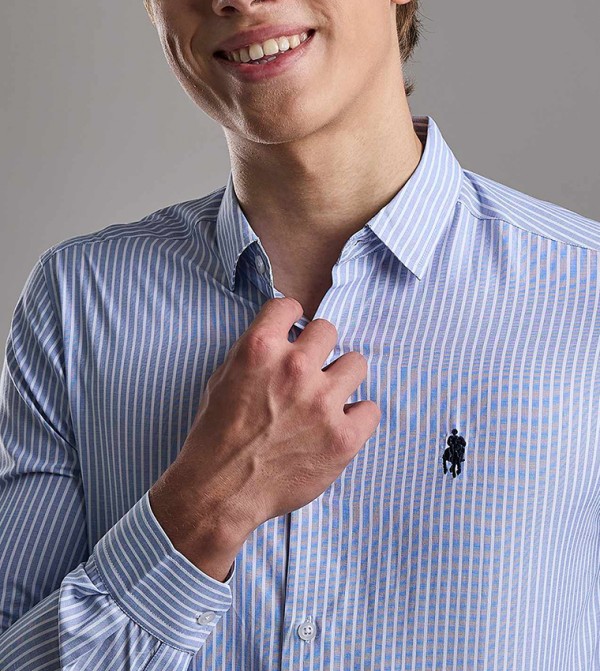 أر آند بي  قمصان - أزرق Long Sleeves