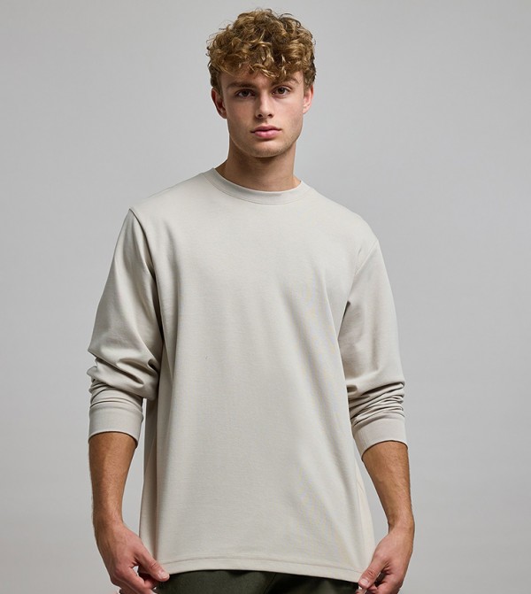 R&B R&B - Beige Round Neck T-Shirts