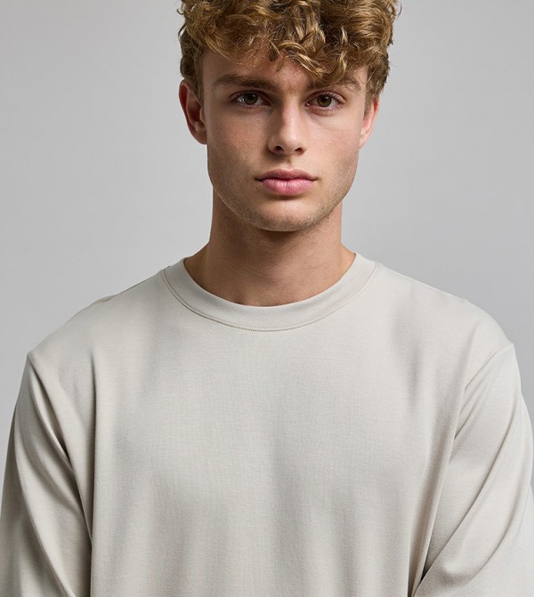 R&B R&B - Beige Round Neck T-Shirts