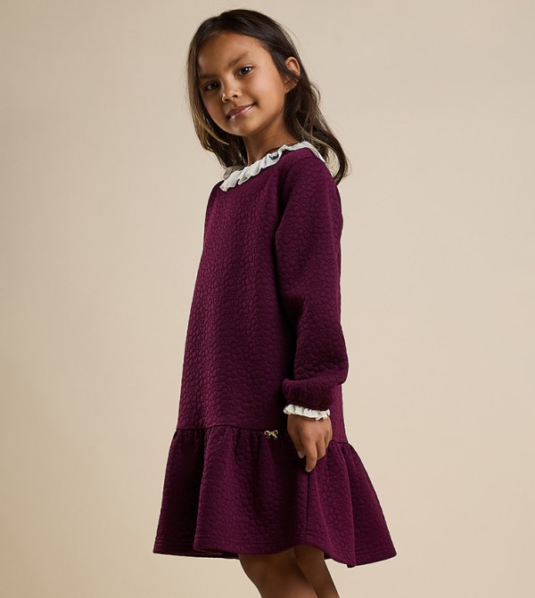 R&B  Casual Dress - Wine Casual Dress