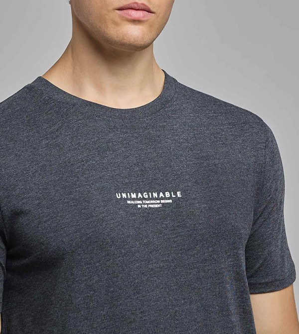 R&B R&B - Charcoal Round Neck T-Shirts