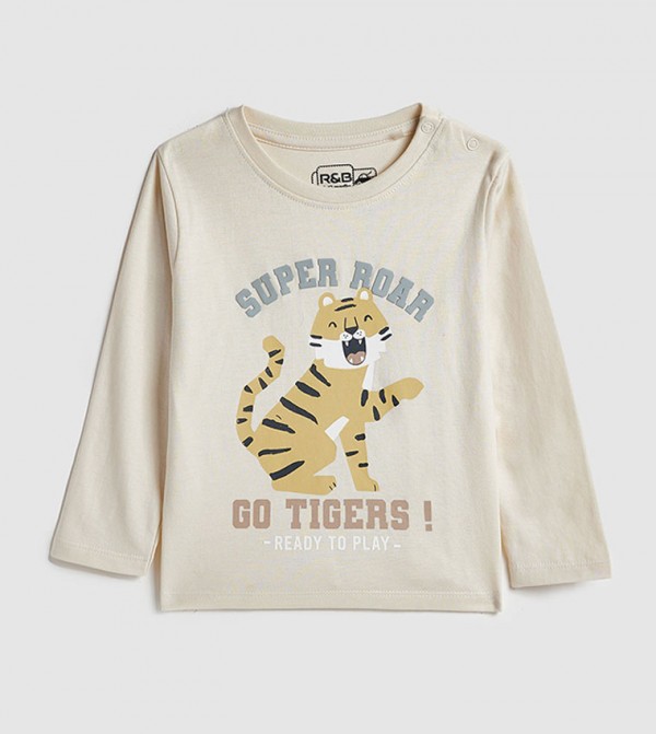 R&B  Clothing - Beige T-shirts