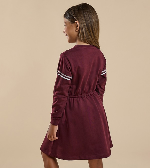 R&B  Dresses - Maroon Casual Dress