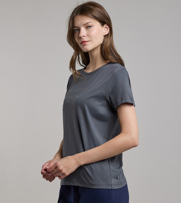 أر آند بي  تيشيرتات كاجوال - رمادي Short Sleeve T-Shirts