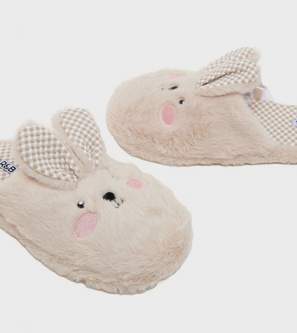 R&B  Bedroom Slippers - Beige Bedroom Slippers