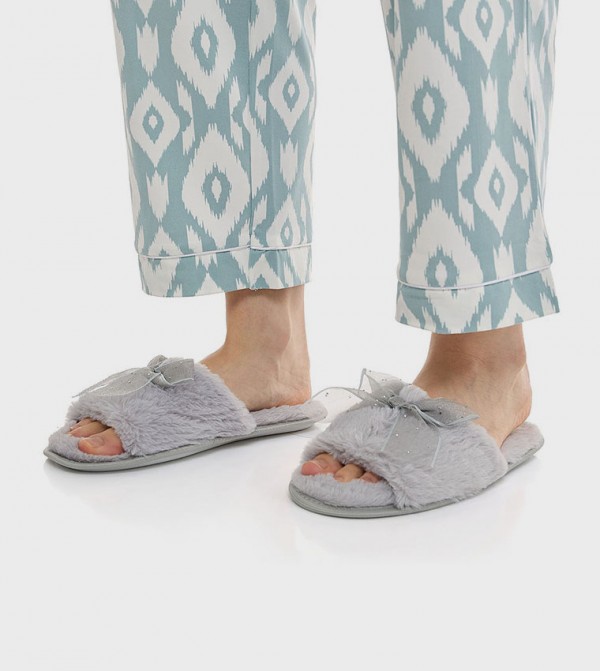 R&B  Bedroom Slippers - Grey Bedroom Slippers