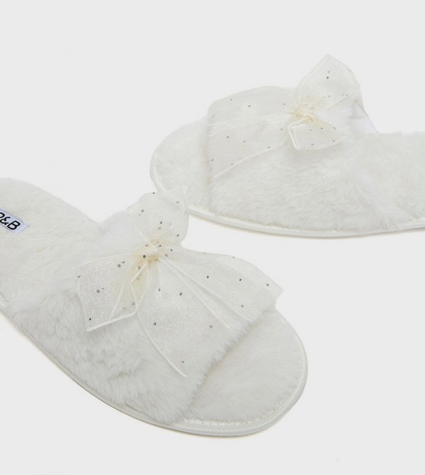 R&B  Bedroom Slippers - White Bedroom Slippers