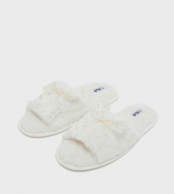 R&B  Bedroom Slippers - White Bedroom Slippers