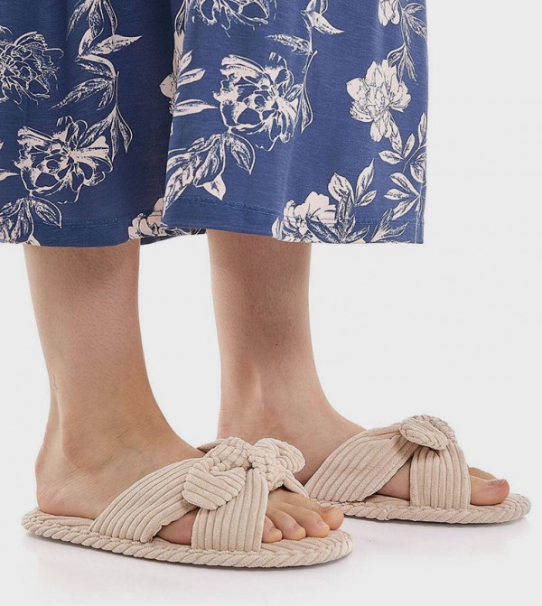 R&B  Bedroom Slippers - Beige Bedroom Slippers
