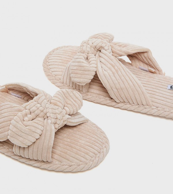 R&B  Bedroom Slippers - Beige Bedroom Slippers