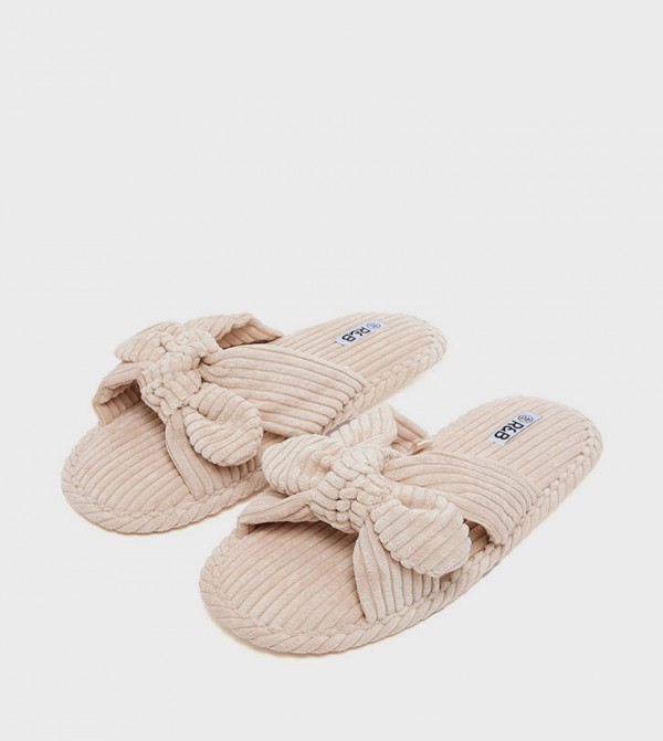 R&B  Bedroom Slippers - Beige Bedroom Slippers