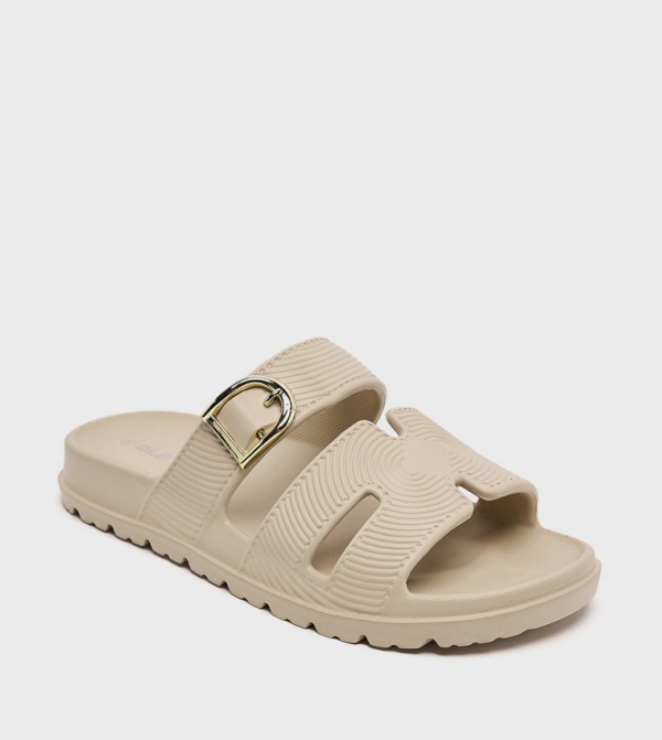 R&B  Slides - Beige Slides