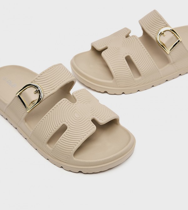 R&B  Slides - Beige Slides