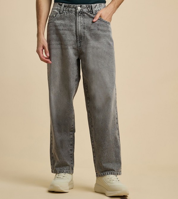 R&B R&B - Grey Relaxed Jeans