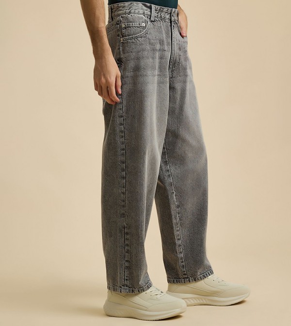 R&B R&B - Grey Relaxed Jeans