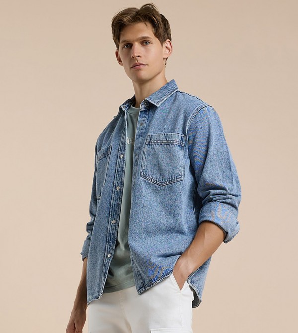 R&B Men - Light Blue Casual Jackets