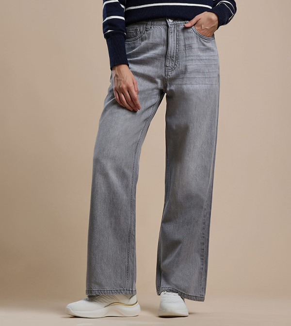 R&B  Jeans - Grey Straight Jeans