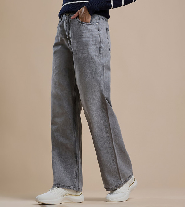 R&B  Jeans - Grey Straight Jeans