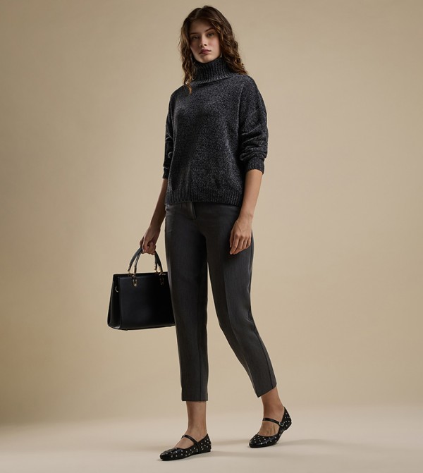 أر آند بي  سترات - رمادي داكن Turtle neck Sweaters