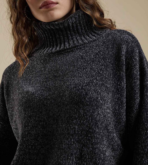 أر آند بي  سترات - رمادي داكن Turtle neck Sweaters