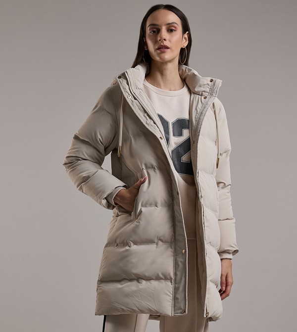 R&B Puffer & Quilted Jackets - Beige Puffer & Quilted Jackets