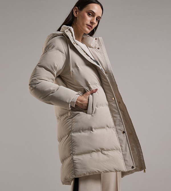R&B Puffer & Quilted Jackets - Beige Puffer & Quilted Jackets