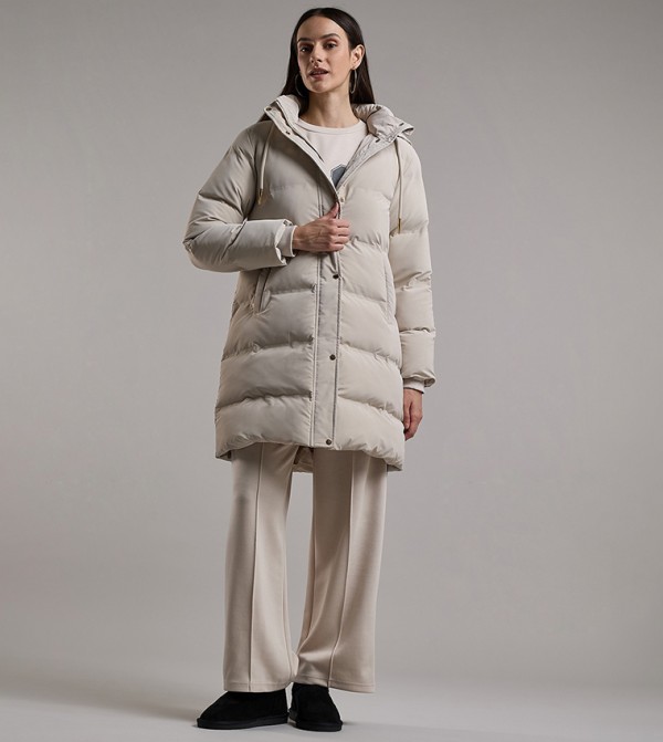 R&B Puffer & Quilted Jackets - Beige Puffer & Quilted Jackets