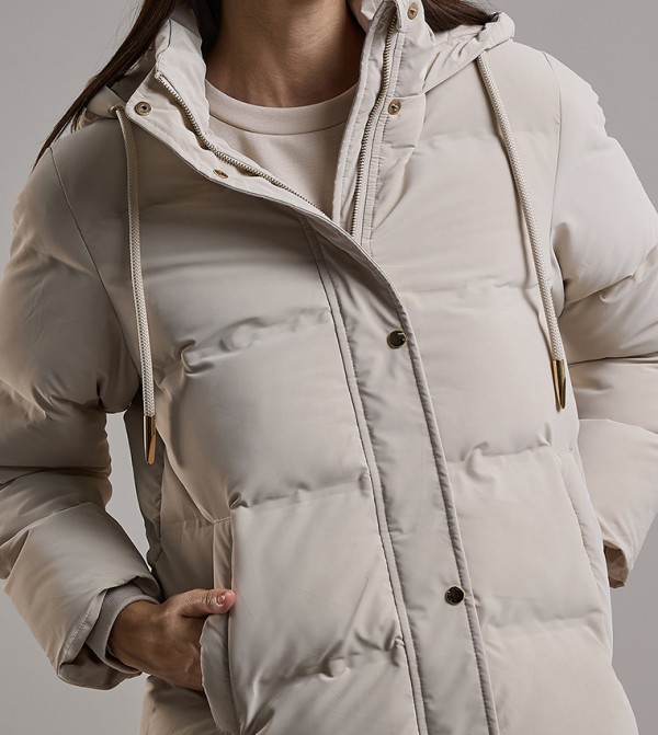R&B Puffer & Quilted Jackets - Beige Puffer & Quilted Jackets