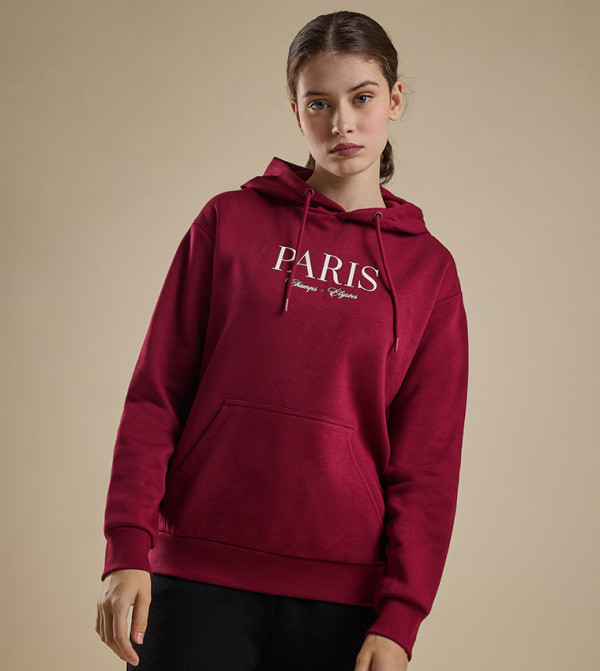 R&B  Hoodies & Sweatshirts - Burgundy Hoodies