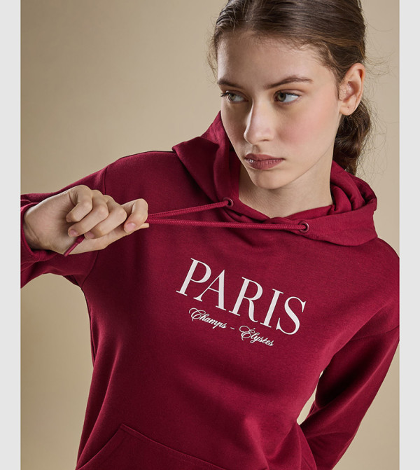 R&B  Hoodies & Sweatshirts - Burgundy Hoodies
