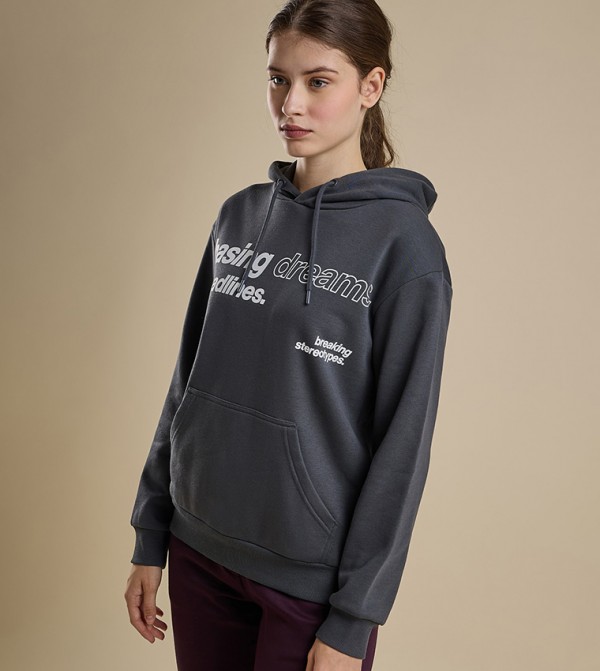 أر آند بي  هوديات و سويتيشيرتات - رمادي هودي