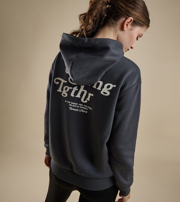 أر آند بي  هوديات و سويتيشيرتات - رمادي هودي