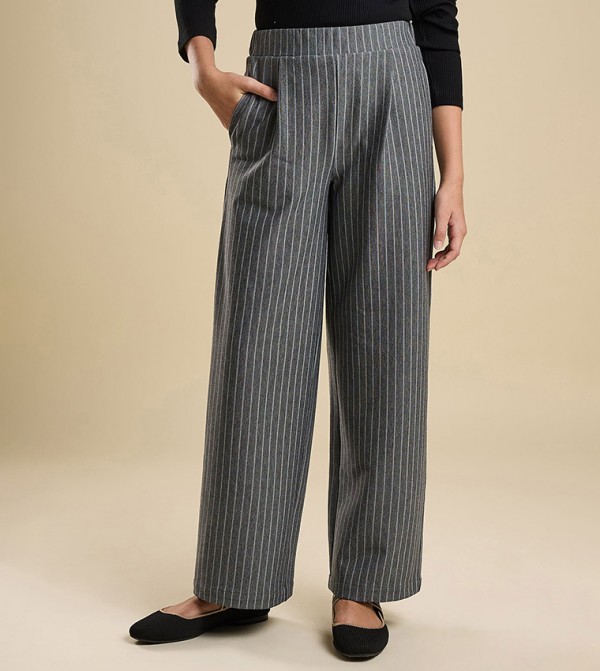 R&B R&B - Grey Trousers & Pants