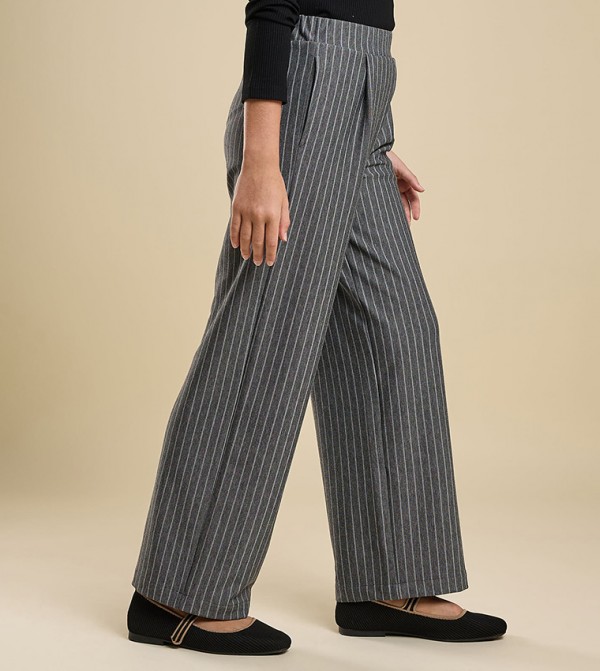 R&B R&B - Grey Trousers & Pants