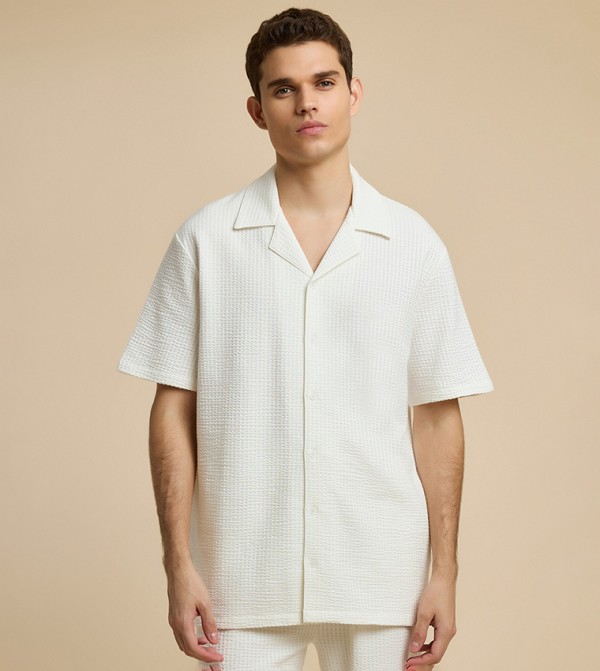 R&B  Shirts - White Short Sleeves