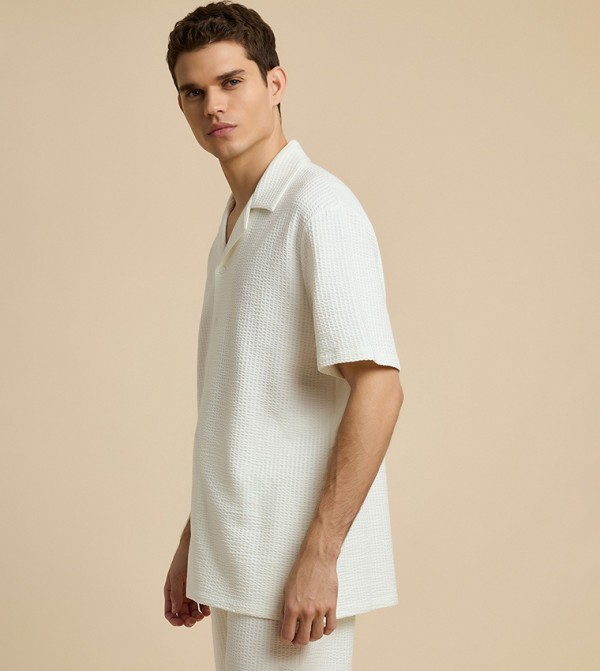 R&B  Shirts - White Short Sleeves