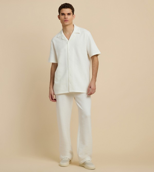 R&B  Shirts - White Short Sleeves