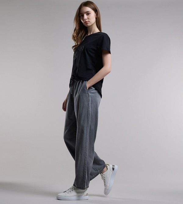 R&B  Jeans - Grey Wide Leg Jeans