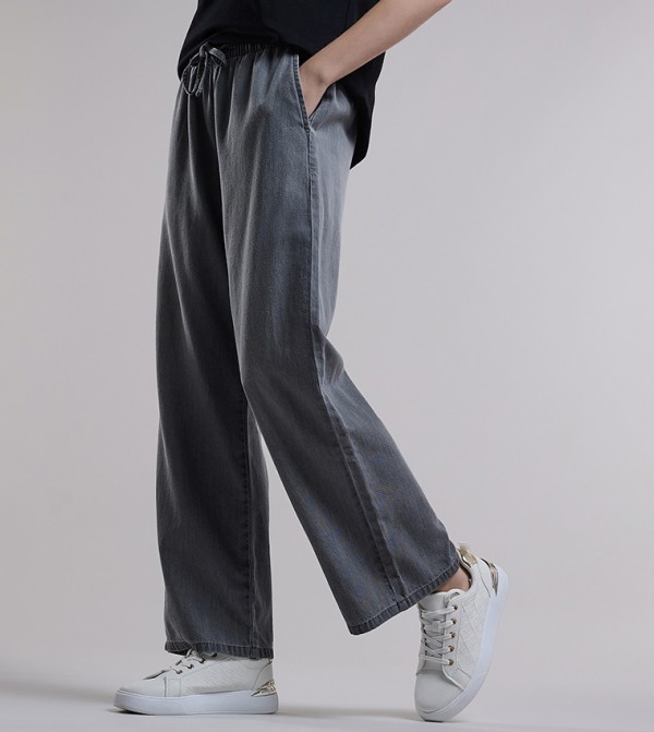 R&B  Jeans - Grey Wide Leg Jeans