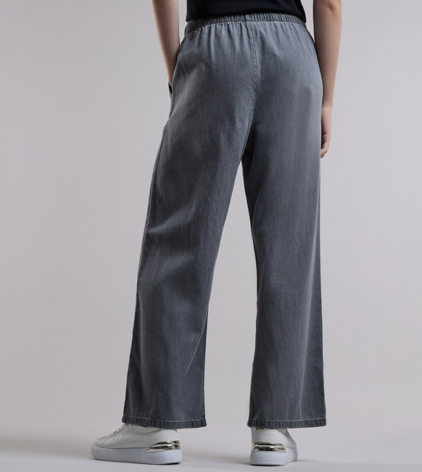 R&B  Jeans - Grey Wide Leg Jeans